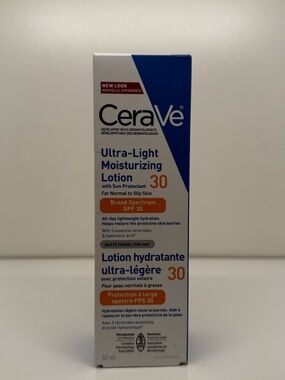 CeraVe Ultra-Light Moisturizing Lotion SPF 30 — White and Blue